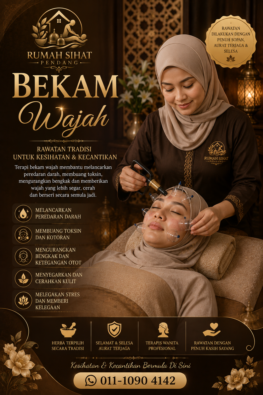 Poster Facial Bekam Wajah Rumah Sihat Pendang
